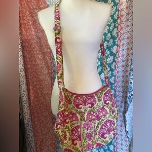 Vera Bradley Pink and Green Floral Crossbody Bag